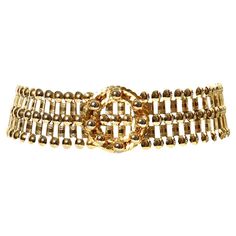 Vintage Wide Gold Tone Link Belt With Round Buckle. The buckle is rigid but the links move. 32" L X 2.5". Buckle is 2.75" X 2.75". Can be made smaller as the links move. The maximum is 32". Luxury Gold Belt Buckles With Antique Buckle, Lv Accessories, Fur Belt, Gold Chain Belt, Gold Belt, Gold Belts, Vintage Belt, Vintage Belts, Chain Belt