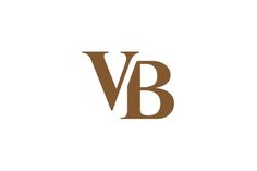 the letter vb is made up of two letters, one brown and one white