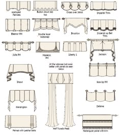 curtains and valances are shown in this diagram, with instructions to make them look like they