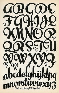 an old fashioned alphabet with black ink