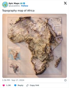 an image of a map that looks like it has been altered to look like africa