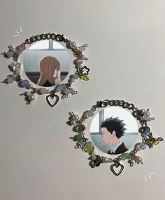 inspired the the movie "a silent voice"  please handle them gently and try your best to keep them away from water! 🍃💗 Bracelet Ideas Matching, A Silent Voice Shoya, Vy Core, Matching Stuff, Bts Bracelet, Bead Keychain, Beaded Stuff, Anime Jewelry, Matching Keychains