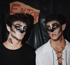 Guys Halloween Makeup, Mens Halloween Makeup, Werewolf Makeup, Wolf Makeup, Cute Couples Costumes, Werewolf Costume, Twin Halloween, Celebrity Halloween, Cool Halloween Makeup