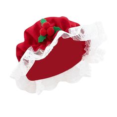 PRICES MAY VARY. 🤶【Santa Claus Hat】Mrs. Claus Mop Hat Christmas Costume Accessory. Feature with elastic closure, white lace trim and cute cherry decoration. ☃️【Soft Material】The santa claus hat made of high quality felt cloth fabric. Soft comfortable fabric to protect your head and hair without irritation or sweat!Hand washable,not allergic and Eco-friendly. 🦌【Propper Size】One size fits most adult. This Christmas red mob cap is the perfect touch to any Mrs. Claus costume. 🎄【Best Christmas Hat Diy Mrs Claus Costume, Crazy Christmas Hat, Noel Hat, Diy Christmas Hats, Mob Cap, Party New Year, Christmas Hair Accessories, Costume For Women, Santa Costume