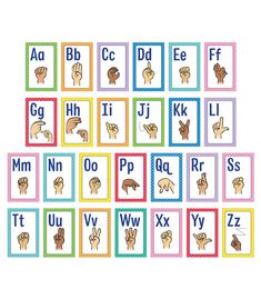 the alphabets and numbers are arranged in different colors, with each letter on it's own side