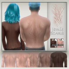 the back of two people with blue hair