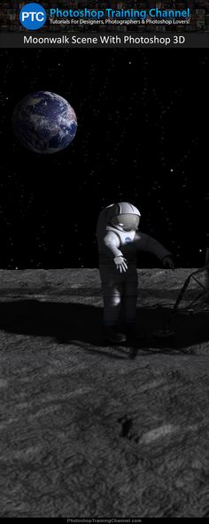 an astronaut standing on the moon in front of earth