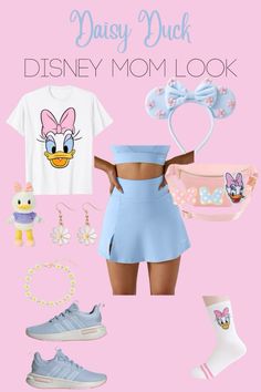 Disney World outfit. Daisy duck outfit. Magic kingdom Outfit, epcot outfit. Animal kingdom outfit. Disney bag. Disney socks. Nuimo. Up Movie Outfit Disney, Mickey Disney Outfit, Three Days At Disney World, Disney Park Outfits Women Summer, Daisy Outfit Disney, Biker Short Disney Outfit, Disney Chic Outfit, Disney Princess Park Outfit, Disney Inspired Outfits Summer