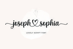 the logo for joseph and sophiia, a handwritten font that has been used to