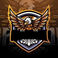 an eagle emblem with a ribbon around it's neck on a brown and black background