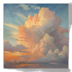 an oil painting of clouds in the sky