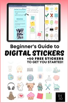 the beginner's guide to digital stickers and 50 free stickers to get you started