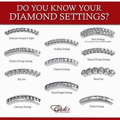 an advertisement for diamond settings with the words do you know your diamond settings?