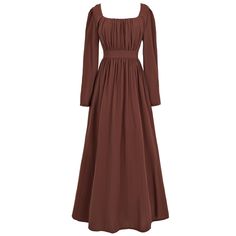 PRICES MAY VARY. Package included - 1* regency dress. Inspired by the Elizabeth Bennet brown dress, elegant and chic. Features - The square neckline is very 1800s-inspired. High waist design, typical empire waist. 2 functional pockets on the sides, pleated design on the chest, more inclusive, long sleeves won't make you feel bound. The Jane Austen regency dress have 2 straps on the sides can tie into a bow or knot at back. Material - This Regency dress is made of Cotton and Linen blend. Soft to the touch, breathable, and skin-friendly. Hand washing is recommended, preferably with cold water and neutral detergent, do not scrub too hard and wring out. Avoid direct sunlight and exposure, hang to dry. Style - It has a proper period silhouette and looks like a real gown, not a cheap costume. Go Jane Austen Era Dresses, 1800s Inspired Dresses, Austen Inspired Outfit, Casual Vintage Dress, Olden Day Dresses, Elizabeth Bennet Outfit, Pride And Prejudice Outfits, Elizabeth Bennet Dress, Little Women Dress