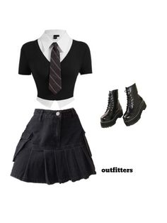 Desired Wardrobe, Kpop Closet, Fashion School, Tmnt 2012, Black Tie Dress, Girlie Style, Y2k Clothes, Outdoor Fashion, School Fashion