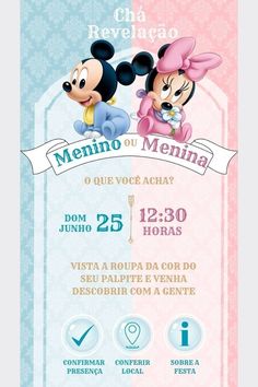 a poster for the event with mickey and minnie mouses on it's side