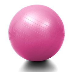 a pink exercise ball on a white background