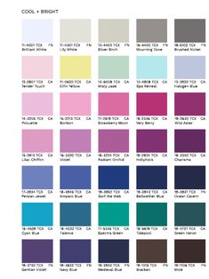 the color chart for different shades of paint