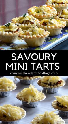 savory mini tarts are ready to be eaten