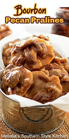 this is an image of bourbon pecan pralies