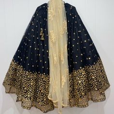 This Lehengas Was Especially Made For Me And Is One Of My Favorites. And The Blouses On These Lehengas Are Small And Lehengas Can Fit Small To Large Size. It's Quite Heavy, And It Took A Lot Of Time And Effort To Make. Get It Before It Sold Out Black And Gold Ghagra Choli, Indian Party, Party Dresses For Women, Party Dress, Take That, Wedding Dresses, Womens Dresses, Dresses, Women Shopping