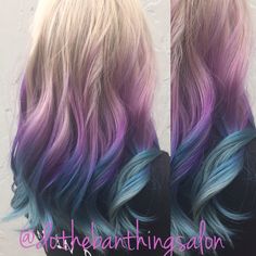 Mermaid Hair Tips, Rainbow Hair Underneath, Colored Hair Ends, Mermaid Ombre Hair, Rainbow Hair Highlights, Half Colored Hair, Summer Hair Color Ideas