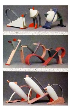 three pictures of different shapes and sizes of objects in various stages of construction, including an object that appears to have been made out of paper