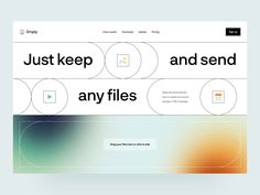 an image of a web page with the words just keep and send any files on it