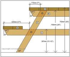 the diagram shows how to make a wooden rail for an outdoor deck or patio area