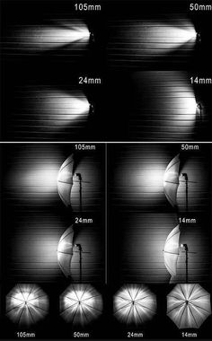 four images show different lighting effects in the same image, and each one has its own light