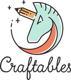 the logo for craftables with a pencil sticking out of it's mouth