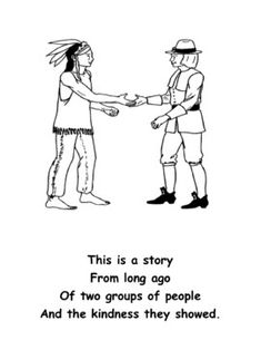 two people shaking hands with the caption, this is a story from long ago of two groups of people and the kindness they showed