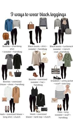 Ways To Wear Black Leggings, Black Leggings Outfit Ideas, Outfits Leggins, Shapewear Leggings, Leggings Outfit Ideas, Capsule Wardrobe Casual, Look Legging, Black Leggings Outfit, Fashion Capsule Wardrobe