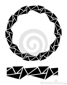 a black and white geometric design