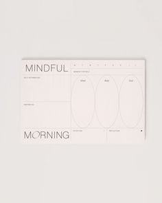 a sheet of paper with the words mindful on it