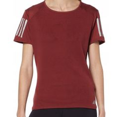 Adidas Rs Ss Tee Burgundy Women Shirt, Extreme And Prolonged Freshness Adidas Rs Ss Tee Shirt In Red Is Perfect For Women Who Seek Great Comfort In Their Training And Competitions. It's Made Of Climalite Fabric That Helps Your Repel Sweat Completely From Your Skin To Maintain Dryness And Freshness In All Your Body, Increasing Your Comfort During All Workout Hours. Adidas Red Short Sleeve T-shirt, Adidas Red Crew Neck T-shirt, Red Adidas Crew Neck T-shirt, Adidas Red Sporty Top, Red Adidas Sporty Top, Red Adidas Short Sleeve T-shirt, Sporty Red Adidas Top, Adidas Red Short Sleeve Top, Adidas Red Sports Top