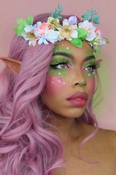 33 Absolutely Magical Fairy Makeup Ideas To Recreate At Home Fairy Makeup Ideas, Fairy Halloween Makeup, Fairy Make-up, Halloween Makeup Pretty, Halloween Fairy, Magical Makeup, Halloween Tattoo, Fairy Makeup, Elf Makeup