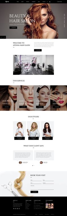 the hair salon wordpress theme is clean and ready to be used for your website