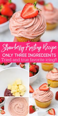 strawberry frosting recipe for cupcakes and desserts