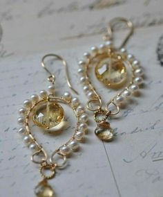 Earrings Chandelier, Wire Wrapped Earrings, Jewelry Projects, Jewelry Tutorials, Diy Earrings, Wire Wrapped Jewelry