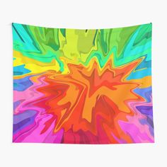 an abstract painting with multicolors and colors in the background tapestry wall hanging decoration