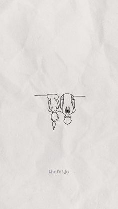 a drawing of a person hanging upside down on a rope with the word's logo below it