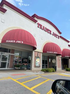 a trader joe's store is shown from the street