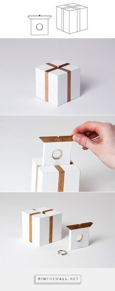 three different views of an open box