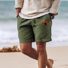 Season:Spring  Summer; Fabric:Cotton Blend; Gender:Men's; Style:Hawaiian,Casual; Occasion:Streetwear,Outdoor,Going out,Holiday; Fit Type:Regular Fit; Function:Comfort,Breathable; Waistline:Mid Waist; Pattern:Cow; Design:Elastic Waist,Drawstring,Print; Pants Type:Summer Shorts,Beach Shorts,Shorts; Fly Type:Elasticity,Drawstring; Front page:FF; Listing Date:12/15/2023; Hips:; Length:; Waist:; Fit US Size:; Fit UK Size:; Fit EU Size:; Pants Length:Short Bottoms With Built-in Shorts For Vacation Leisure, Khaki Beach Shorts For Summer, Khaki Beach Shorts With Elastic Waistband, Khaki Shorts For Summer Vacation, Khaki Shorts For Outdoor Summer Activities, Khaki Outdoor Shorts For Summer, Khaki Shorts For Vacation, Casual Khaki Beach Shorts, Green Leisure Shorts For Summer