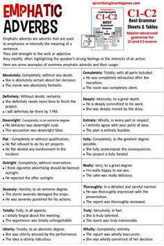 Emphatic Adverbs Advanced English Grammar, Basic English Sentences, Prepositional Phrases, New Vocabulary Words, Advanced English, Grammar And Vocabulary, English Sentences, Learn English Vocabulary