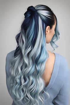 31 Pretty Hair Colors to Bring Out Your Personality in 2024 Hair Colours For Brunettes Dyes, Fun Color For Short Hair, Brunette To Blue Hair, Hair Dye Ideas For Brunettes Highlights, Black And Blue Hair Ideas, Hair Color Ideas For Blue Eyes, Fun Hair Color Ideas For Brunettes, Blue Hair Colour