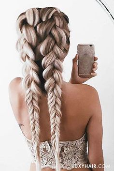 Gorgeous Dutch Braids! The beautiful /emilyrosehannon/ wears her Ash Blonde #luxyhairextensions for this look. Luxy Hair, Loose Braids, Headband Hairstyles, Hair Hacks, Hair Looks, Hair Goals