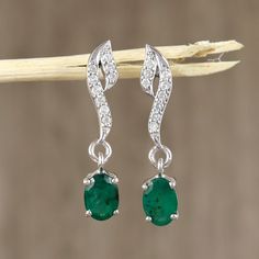 Description: SKU -ERC-913-EM-D3 Main Stone - Emerald (Natural) Metal - 925 Sterling Silver Stone Size - 7*5mm Total Weight - 2.240 GMS (Approx.) Stone Weight - 1.19 CTS (Approx.) Cubic zirconia Weight - 0.203 CTS Stone color - Green Stone shape - Oval Birthstone - May Finishing- Excellent feel free to contact me if you have any questions Gemstone color may slightly vary from listed image due to the nature of all natural gemstone or different monitor settings TURNAROUND TIME Your order will be ready for shipment in 2-3 business days. Free economy shipping for US, UK, Germany- 10-15 business days delivery time. shipping upgrade available for US, UK, Germany- 5-7 business days delivery time. Please check shipping times for other countries by entering your country at shipping part. Emerald Earring, Ruby Earrings Studs, Emerald Earrings Studs, Handmade Earring, Anniversary Gifts For Wife, Birthstone Earring, Gemstone Studs, Emerald Earrings, Emerald Jewelry