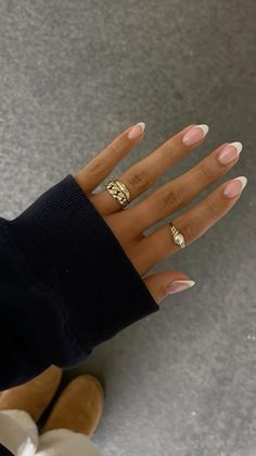 Simple Sleek Nails, Plain Nails French Tip, French Tip Gel Extensions, Plain Hoco Nails, Gel Overlay Designs, Plain Nail Inspo Summer, Grad Picture Nails, Plain Wedding Nails, Engagement Acrylic Nails